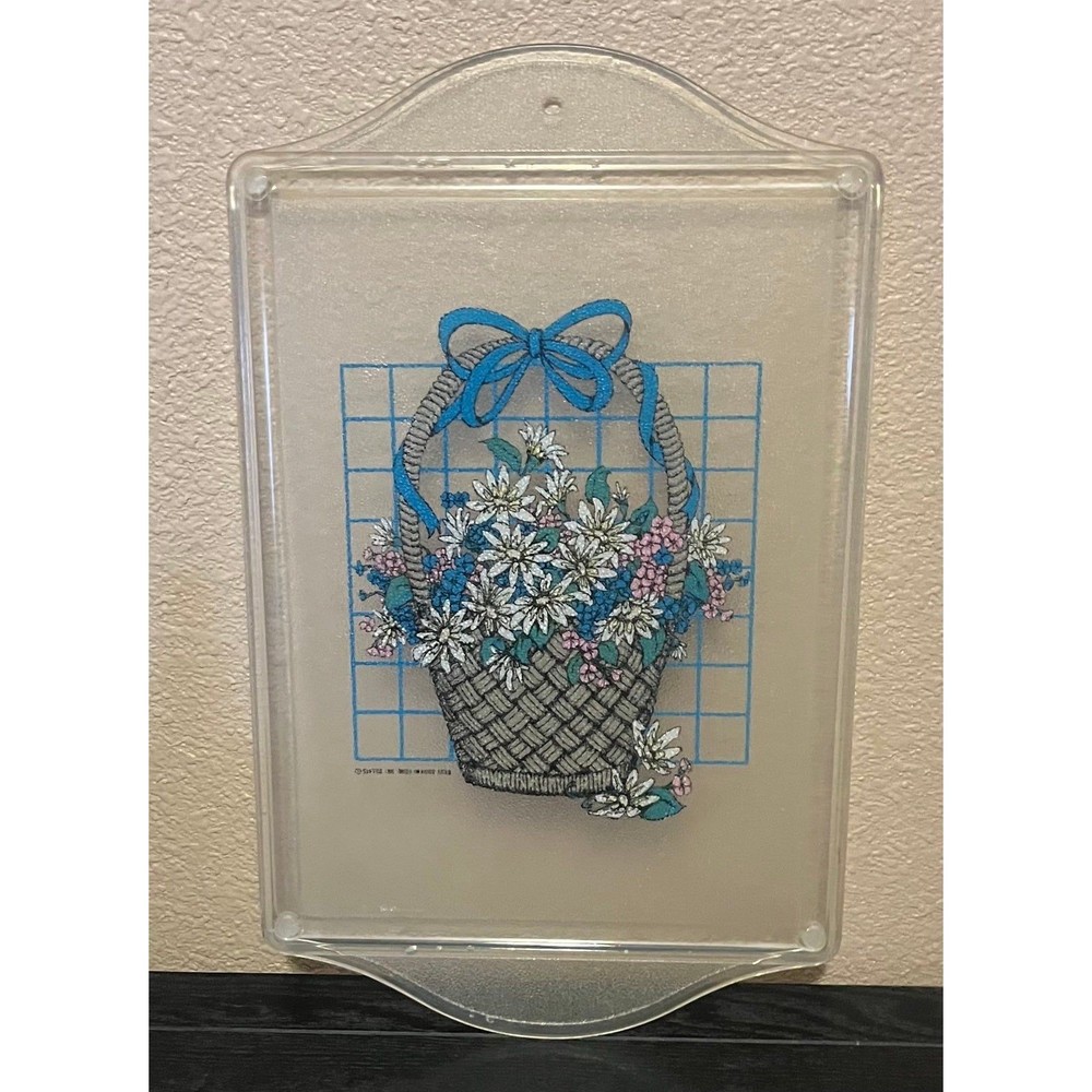 1980s Giftco Flower Bouquet Basket Cutting Board